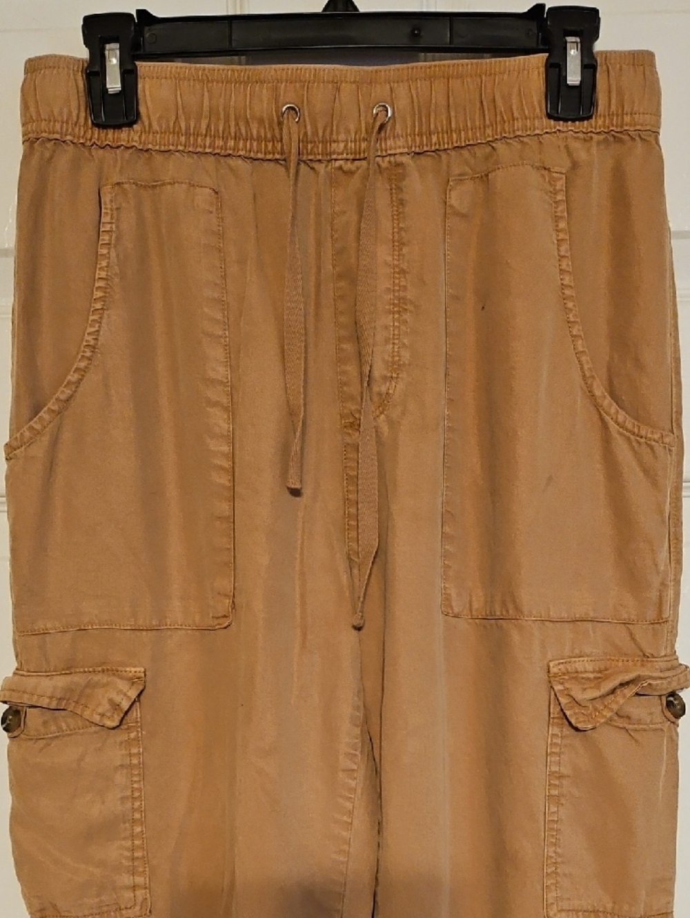 Velvet Heart Flowy Cargo Pants - Tan - Picture 2 of 15